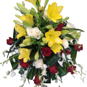 Composizione funebre lilium gialli